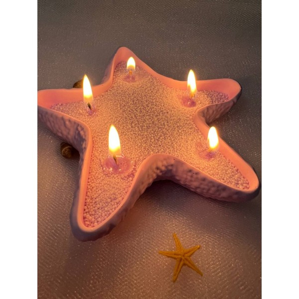 Love Candle Dekor Mor Inci Tozu Mum Deniz Yıldızı Seti, Lila Mum Seti Dekoratif Mum Fiyatı
