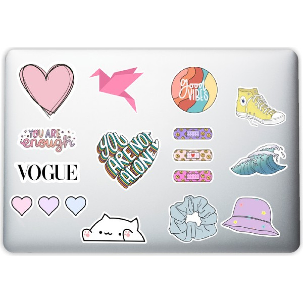Love Dekoratif Laptop Notebook Tablet Telefon Sticker Set 03 - 18 x 17 cm Sticker Fiyatı