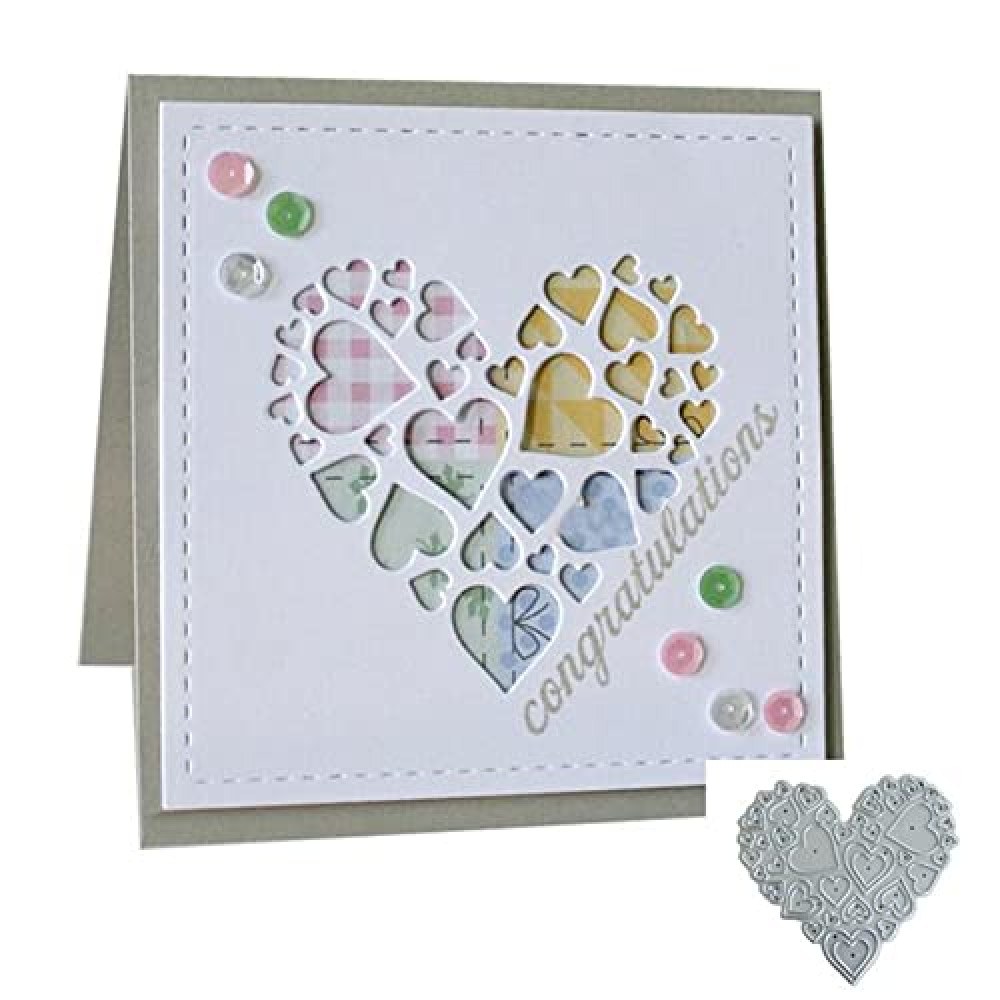 Love Heart Frame Metal Die Cuts,Hollow Heart Wedding Cutting Dies Cut Stencils for DIY Scrapbooking Photo Decorative Embossing Paper Dies for Scrapbooking Card Making