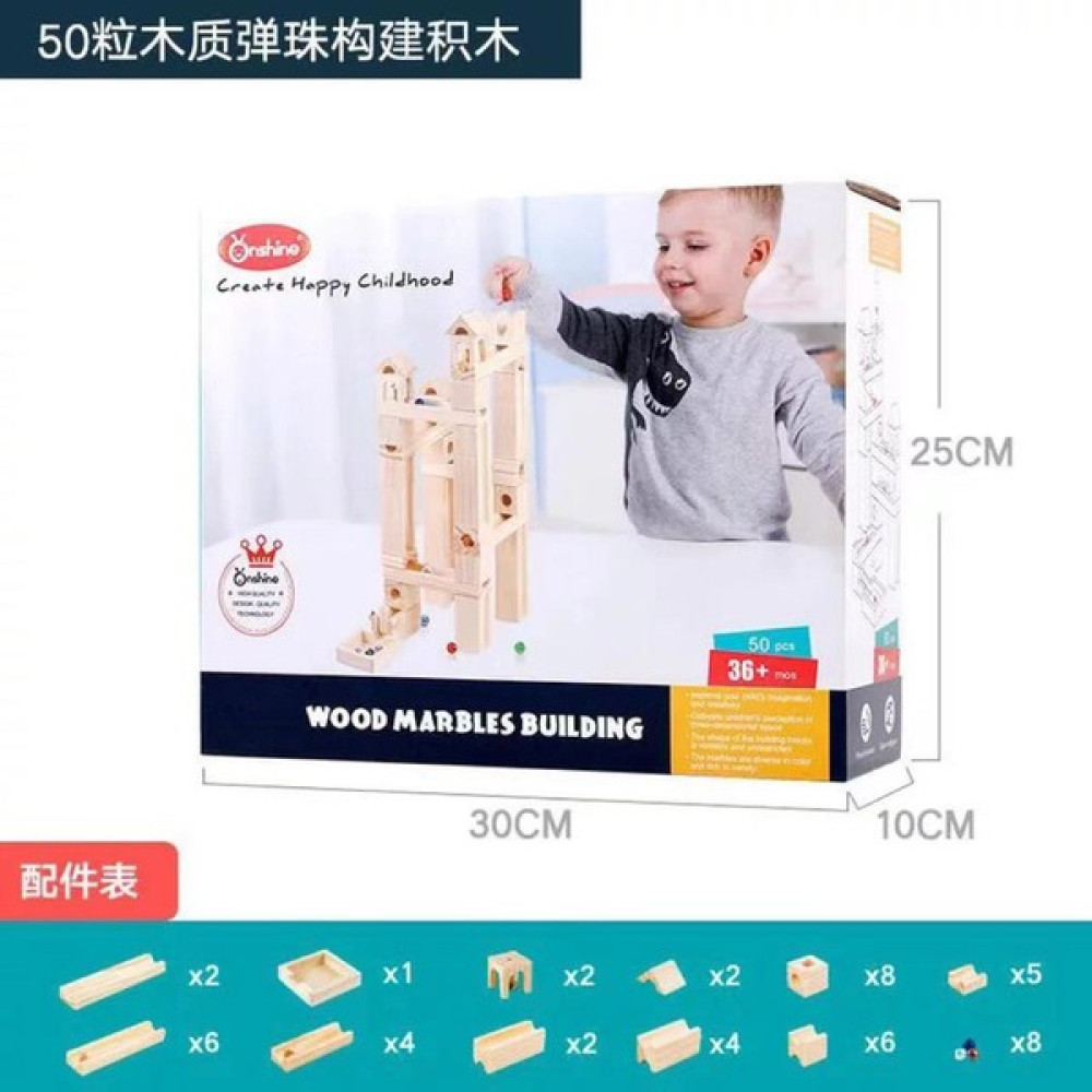 Love Home 50 Adet Ahşap Mermer Parça Yapı Taşları Çocuk Eğitici Montaj Diy Boru Topu Oyuncak (Yurt Dışından) Legolar ( Yapım Oyuncakları ) Fiyatı