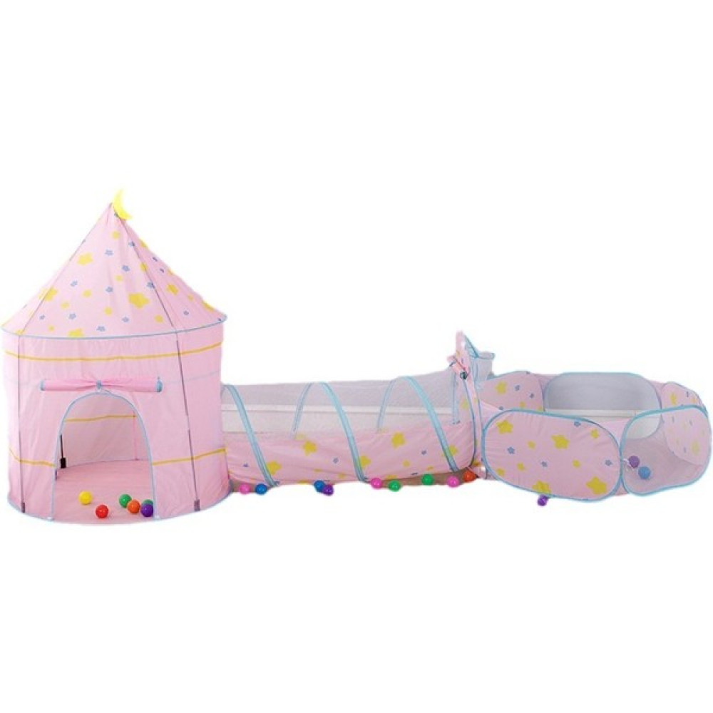 Love Home Çocuk Kapalı Çadır Üç Parçalı Yıldız Ay Yurt Bebek Atış Oyuncak Top Havuzu Üçü Bir Arada Oyun Evi (Yurt Dışından) - Pembe Eğitici Oyuncak Fiyatı