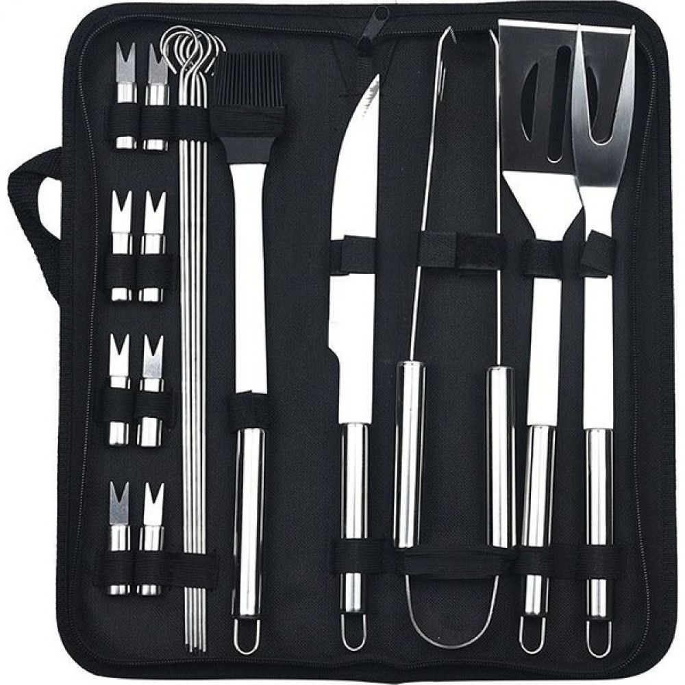 Love Home Paslanmaz Çelik Izgara Seti Barbekü Kombinasyonu Aracı Açık Izgara Seti Izgara Seti Bez Çanta Küçük Tüp Kolu 20 Parçalı Set (Bıçak) (Yurt... Mangal & Barbekü Malzemeleri Fiyatı