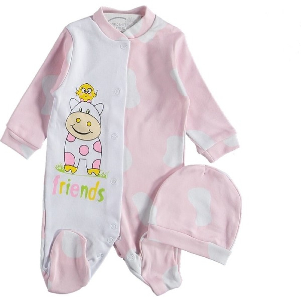Love Minixx Pembe Kız Inek Baskılı Tulum 9 Ay Bebek Zıbın Seti Fiyatı