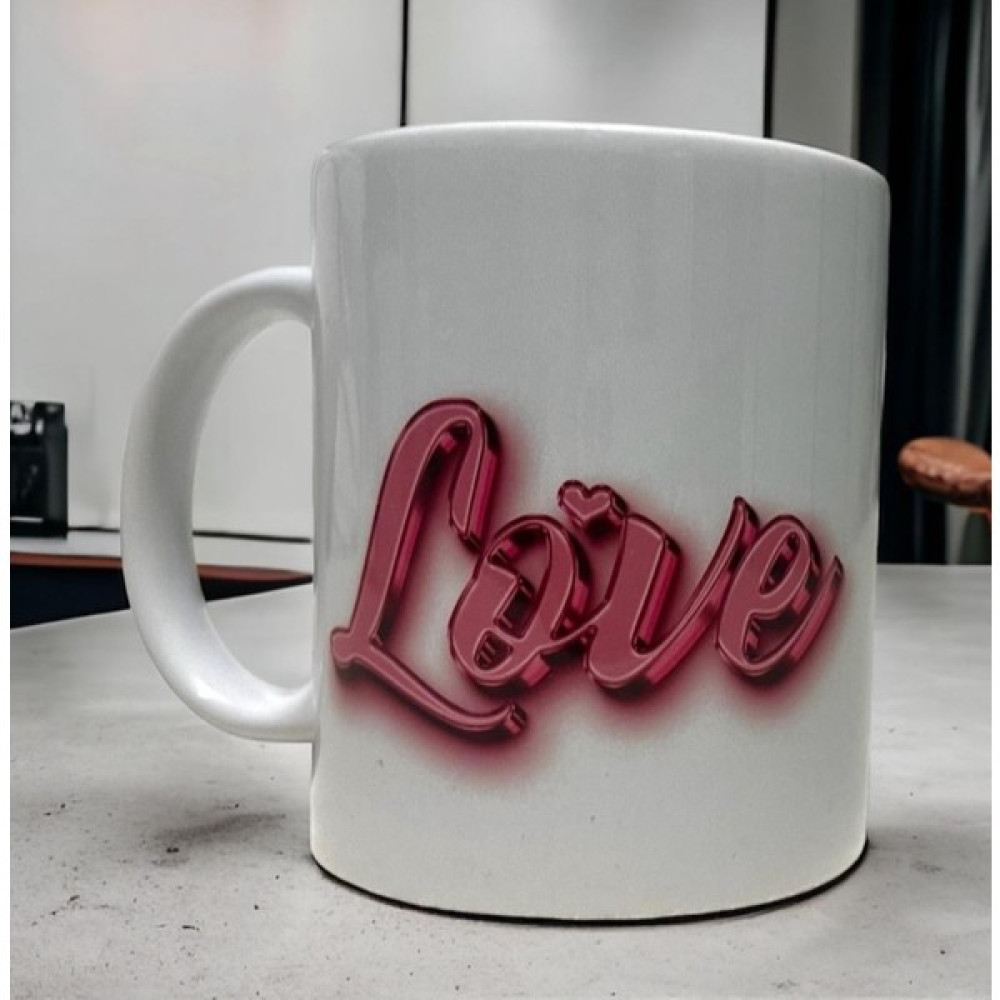 Love Temalı Yazılı Baskılı Porselen Kupa - Beyaz Oto Boyaları Fiyatı