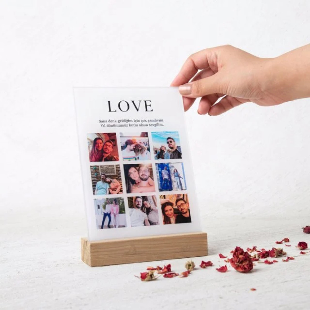 Love Yazılı 13x18 Ahşap Stantlı Akrilik Çerçeve Resim & Fotoğraf Çerçevesi Fiyatı