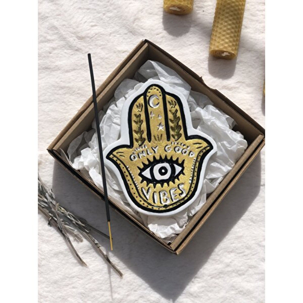 Lovein Crafts Only Good Vibes Tasarım Hamsa Tütsülük - 10 Adet Dekoratif Mum Fiyatı