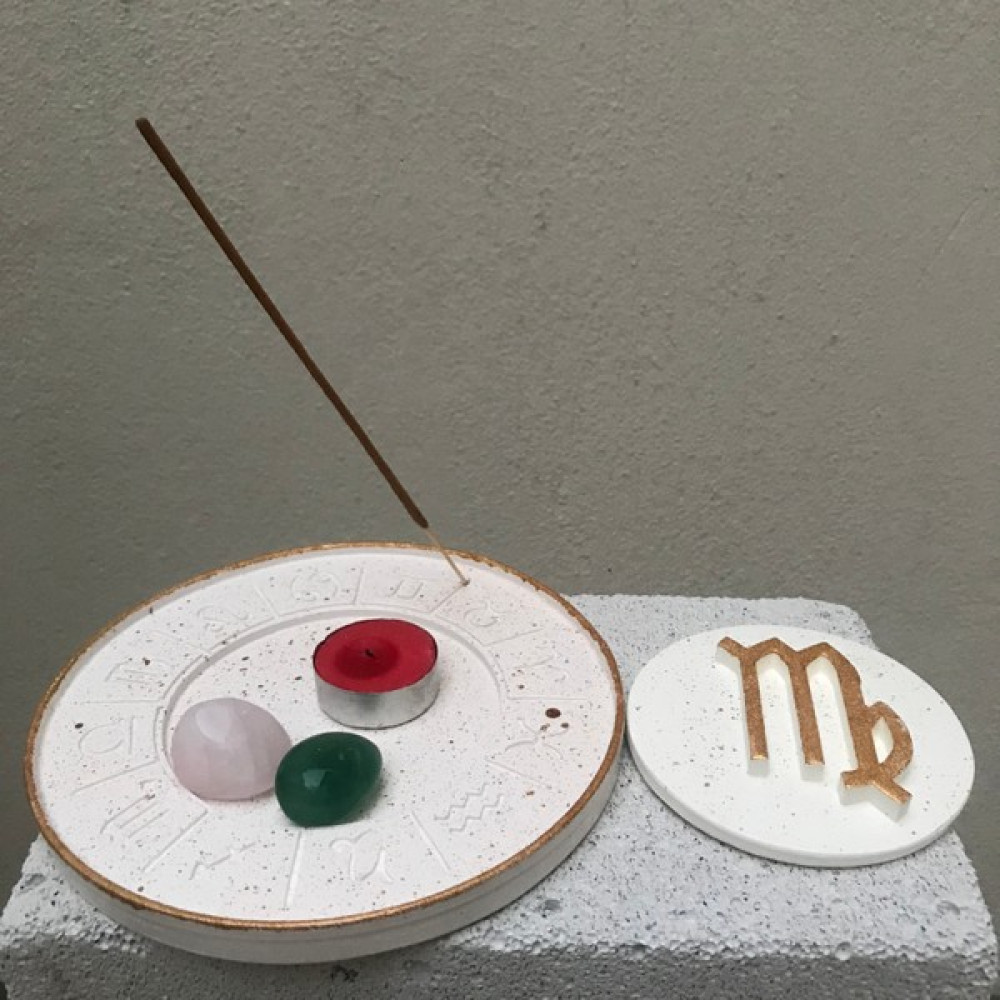 Lovein Creations Başak Burcu Tütsülük, Burç Tütsülük, Özel Tasarım Tütsülük - Beyaz Dekoratif Mum Fiyatı