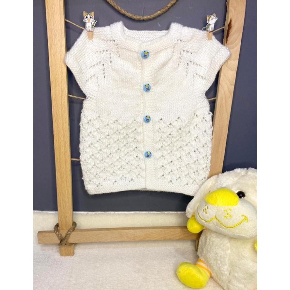 Lovely Chic Ayıcık Düğme Detaylı El Örgüsü Bebek Yelek Bebek Yeleği Fiyatı