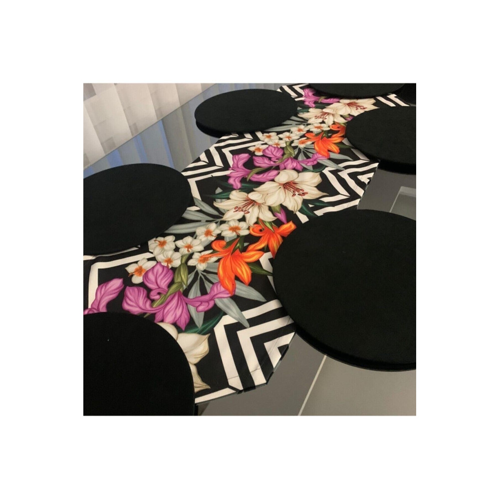 lovelyhome35 Zambak Desenli Runner +6 Adet Supla Seti Runner Fiyatı