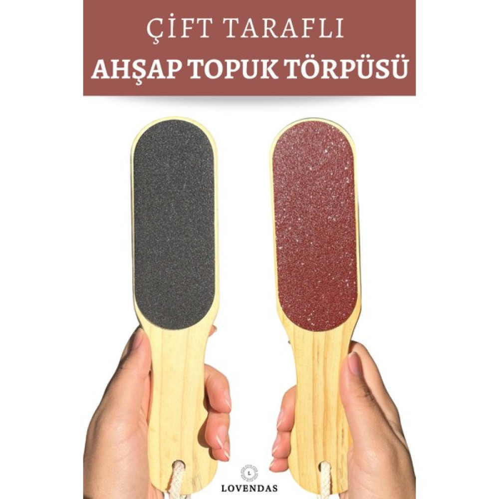 Lovendas Ahşap Topuk Törpü - Çift Taraflı - Suya Dayanıklı - Ayak Törpüsü 24cm Büyük Boy Ayak Bakımı Fiyatı