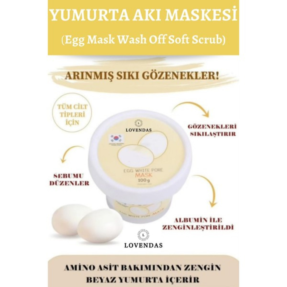 Lovendas Gözenek Sıkılaştırıcı Yumurta Akı Maskesi - Egg White Pore Mask - Made In Kore Maskeler Fiyatı