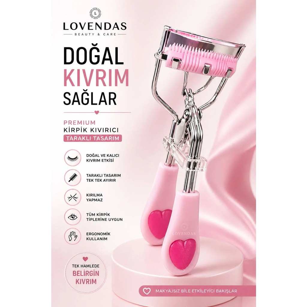 Lovendas Profesyonel Kirpik Kıvırıcı Ergonomik Tasarımı ile Özel Kutusunda Diğer Fiyatı
