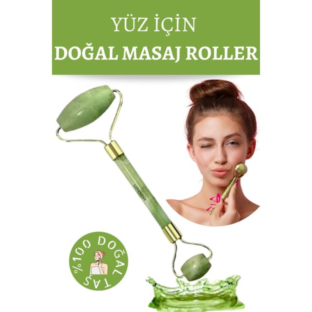Lovendas Yeşim 100 Doğal Taş Masaj Aleti - Yeşim Taşı Roller Jawline Etkisi Masaj Cihazları Fiyatı