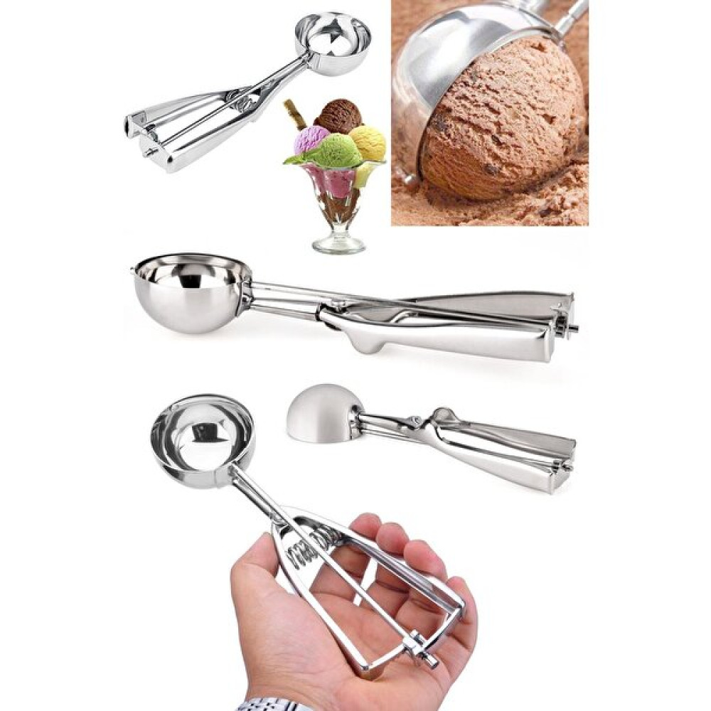 Lovyco Dondurma Kaşığı Paslanmaz Çelik Çek Bırak Dondurma Kepçesi 22 cm. - Gri Çatal / Kaşık / Bıçak Takımları Fiyatı