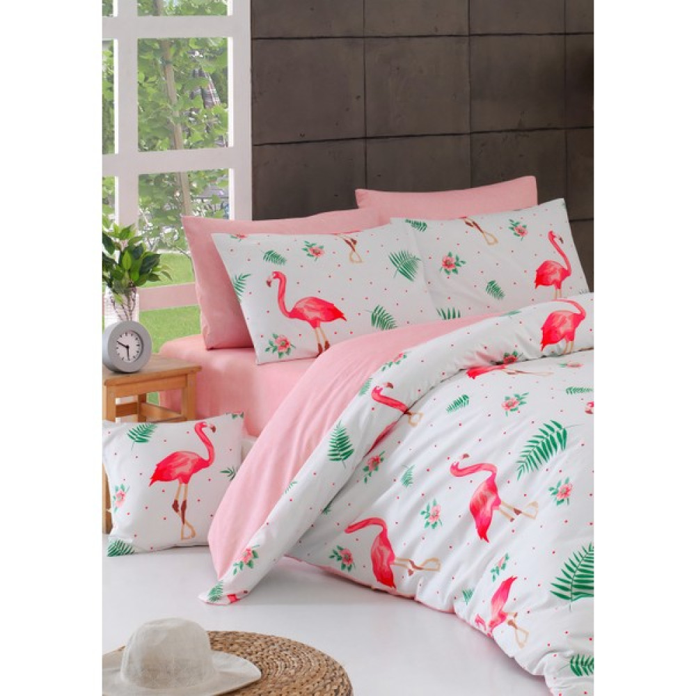 Loyal Home Flamingo Tek Kişilik Nevresim Takımı - Açık Pembe - 160 x 220 cm Nevresim Takımı Fiyatı
