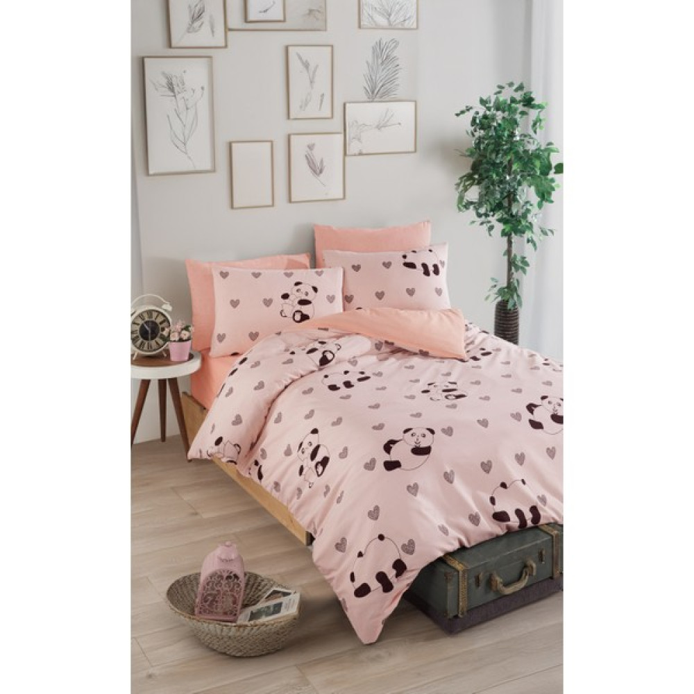 Loyal Home Tek Kişilik Nevresim Takımı Ayıcık - Açık Somon - 160 x 220 cm Diğer Fiyatı