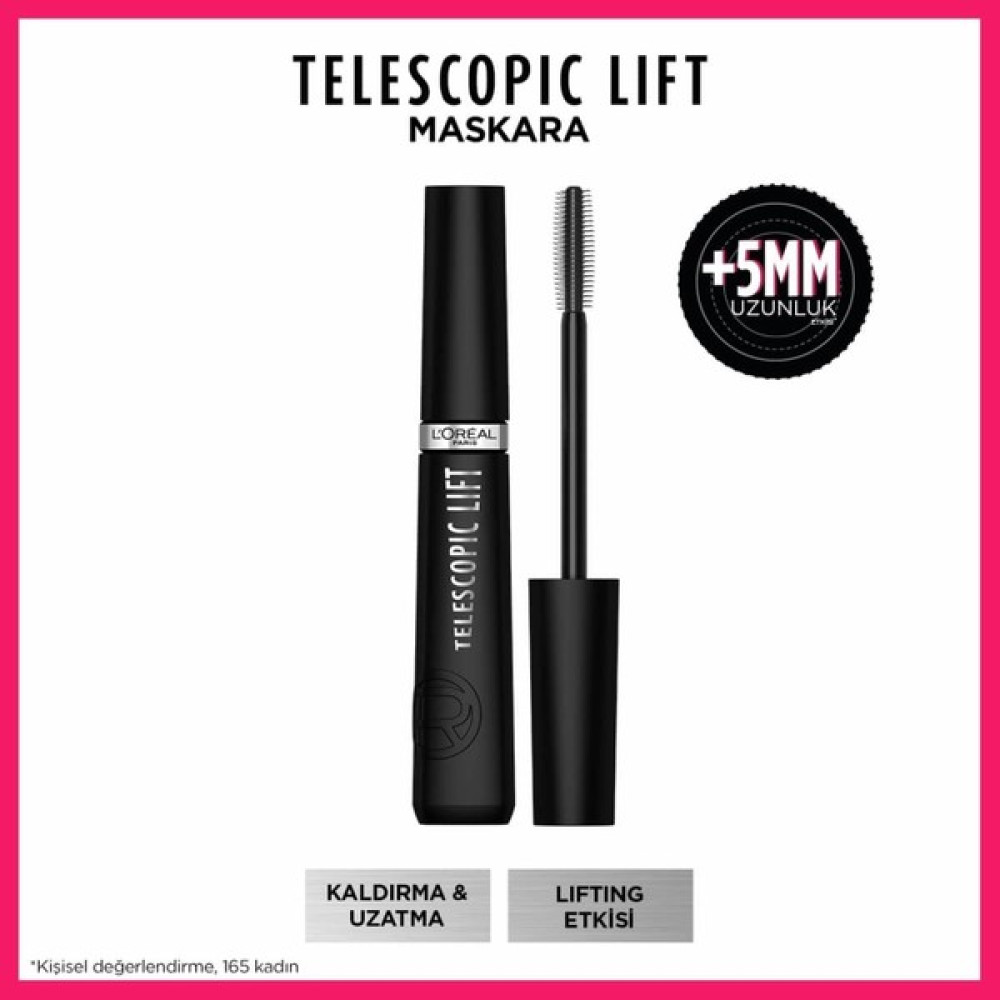 Lp +5mm L'oréal Paris Telescopic Lift Maskara - Siyah Rimeller / Maskaralar Fiyatı