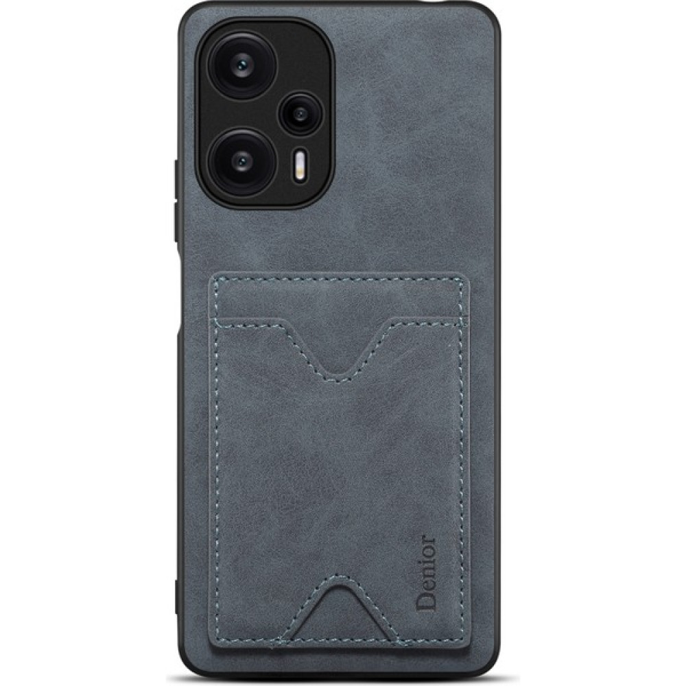 Lr Joyful Xiaomi Redmi Note 12 Turbo/poco F5 5g Kickstand Card Tutucu Deri Kaplamalı Tpu Kapağı (Yurt Dışından) - Gri Cep Telefonu Kılıfı Fiyatı