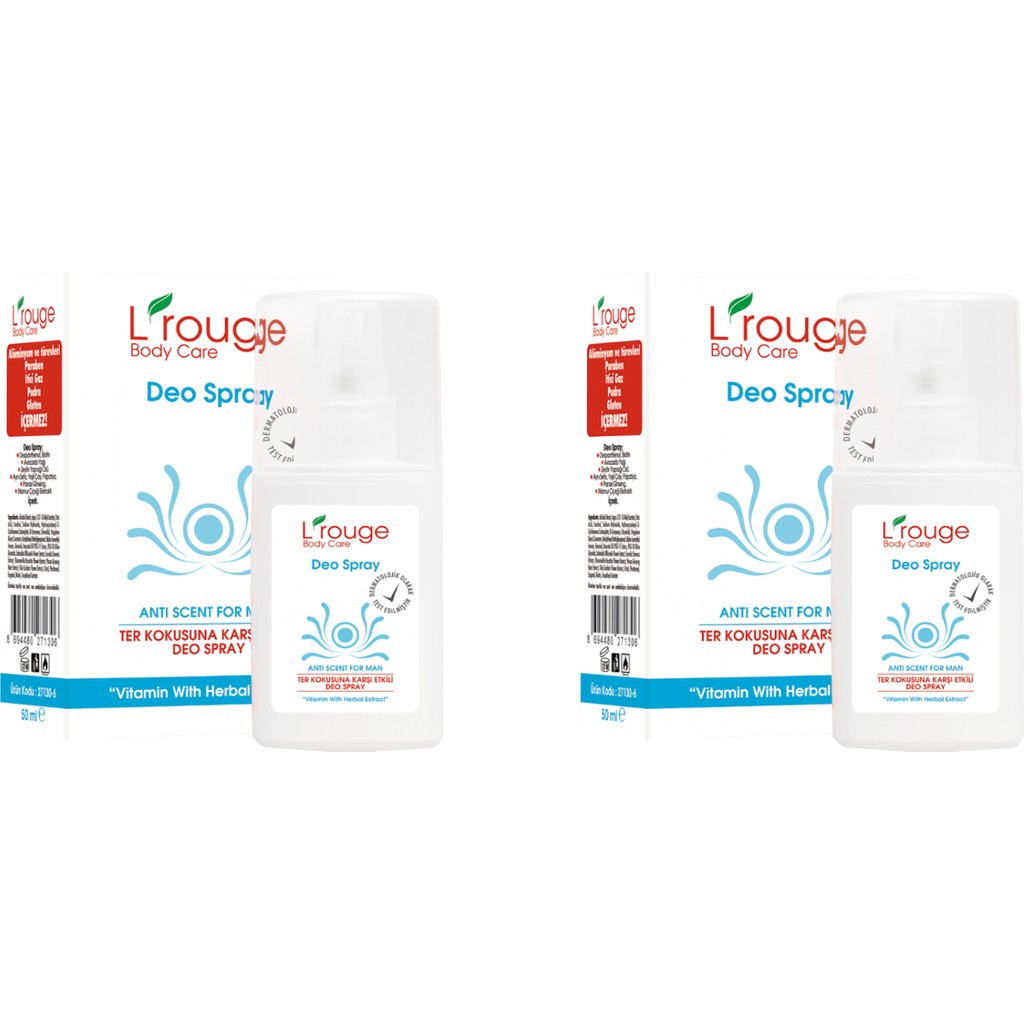 L'rouge Deodorant Erkek 2 Adet 50 ml X2 Deodorantlar Fiyatı