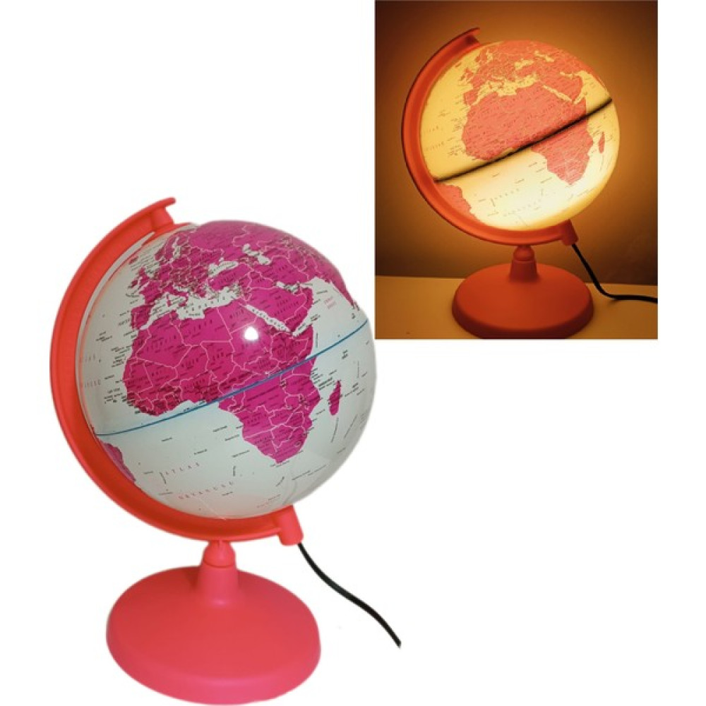 LRS Store Işıklı Pembe Küre / Dünya Küresi 20 cm Eğitici Harita Kız Çocuk Gece Lambası Yüksek Kalite - Açık Pembe Harita & Küre Fiyatı