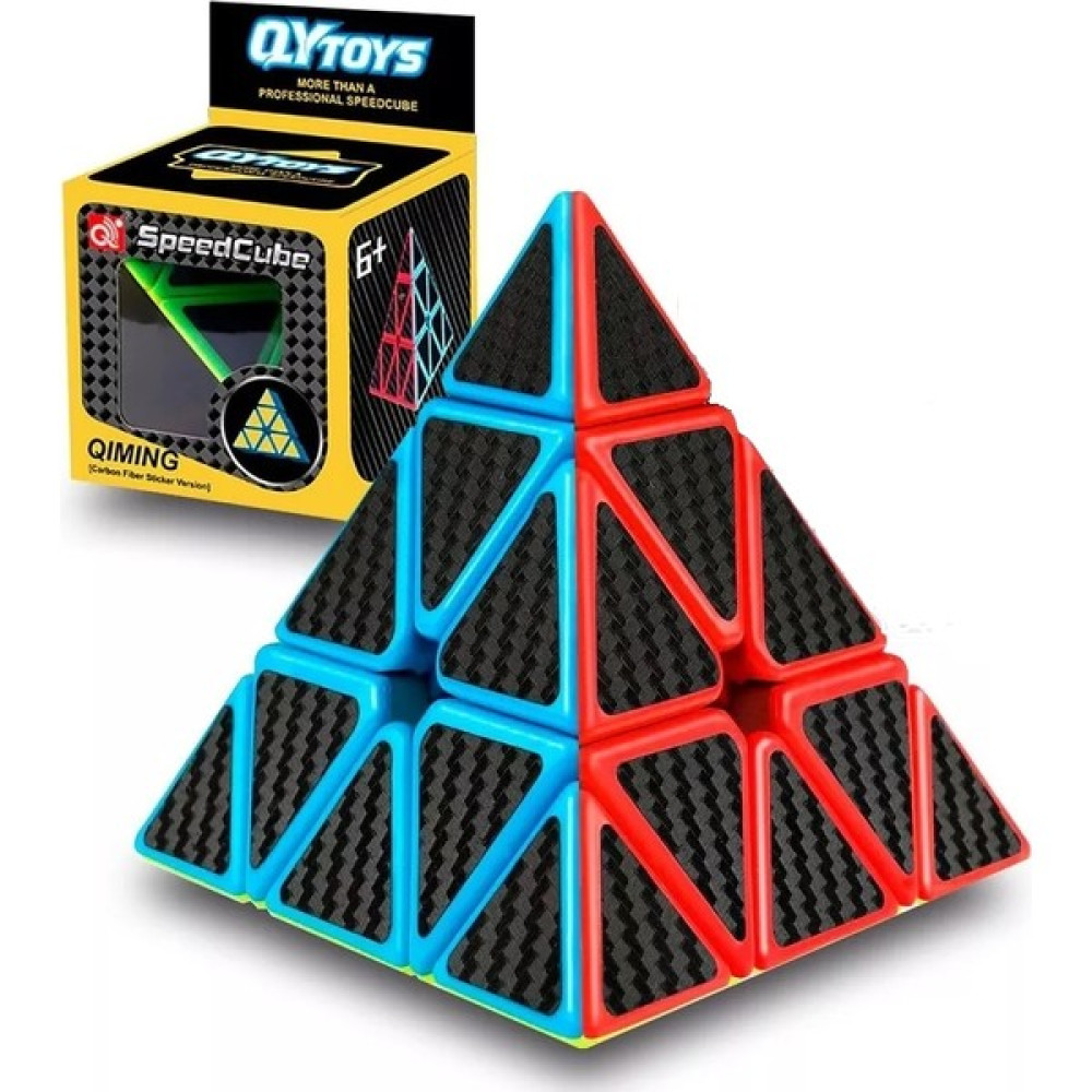 LRS Store Orijinal Qy Karbon Fiber Kaplama Piramit Rubik Küp Üçgen Zeka Küpü Qiyi Sabır Küpü Prizma Eğitici Oyuncak Fiyatı
