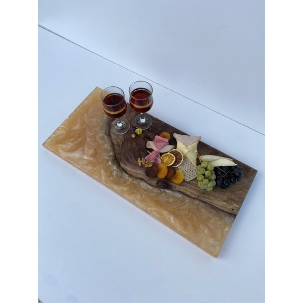 Ls Wood Store Ls Wood - Ceviz Ağacı Bal Epoksi Kahvaltı , Peynir Sunum Tabağı , Sunum Tahtası 62 x 28 cm Büyük Boy Mutfak Gereçleri Fiyatı