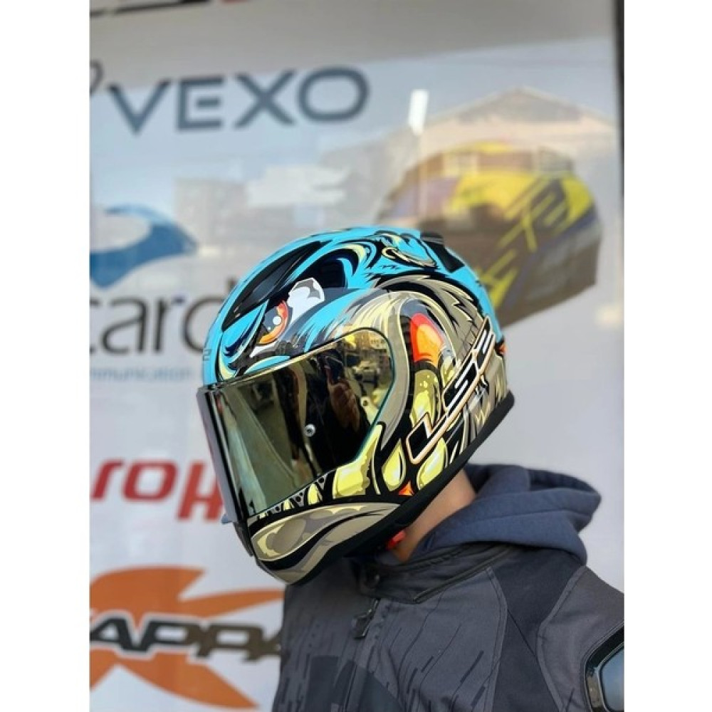 Ls2 Rapıd 2 Neo Mavi-Mor Kask Gold Vizör -Mtn1 - 3XL - Renkli Oto Boyaları Fiyatı