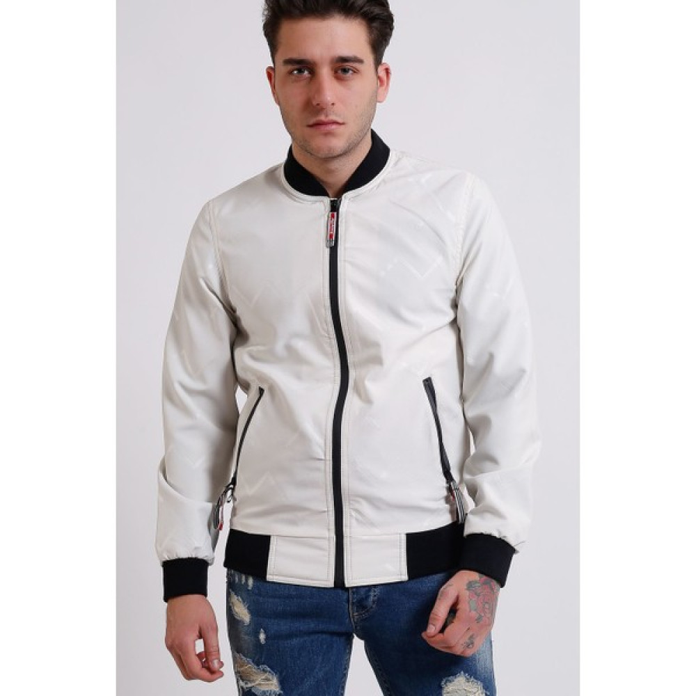 LTC Jeans Erkek Hakim Yaka Fermuarlı Beyaz Ince Mont Erkek Mont Fiyatı