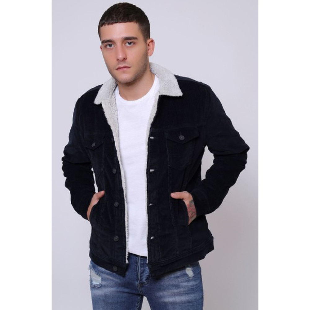 LTC Jeans Ince Fitil Kadife Içi Kürklü Düğmeli Lacivert Ceket Erkek Ceket Fiyatı