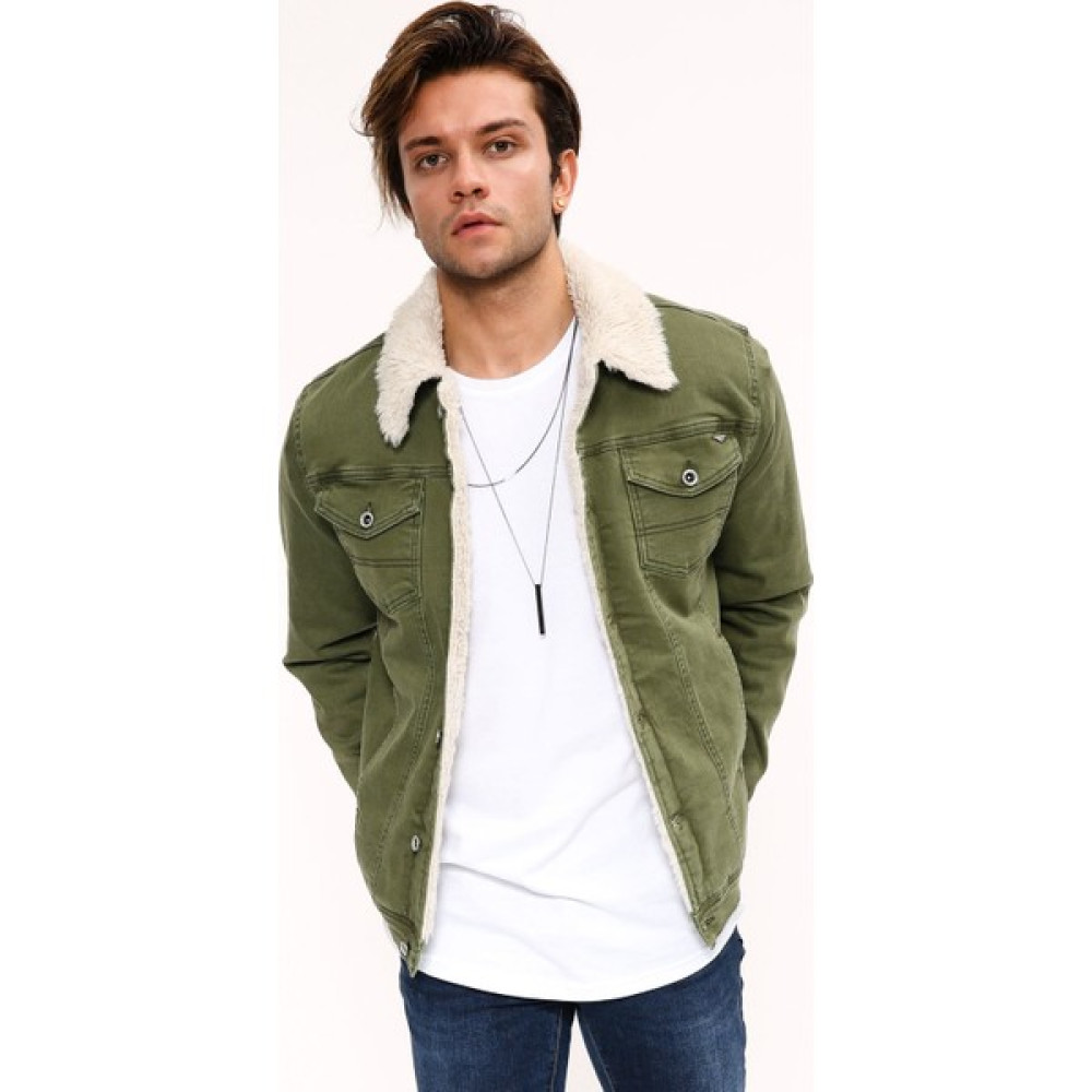 LTC Jeans Kürk Beyaz Yeşil Erkek Kot Ceket Erkek Ceket Fiyatı