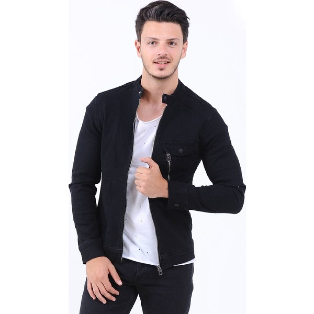 LTC Jeans Tek Fermuarlı Cep Erkek Kot Ceket Siyah Erkek Ceket Fiyatı
