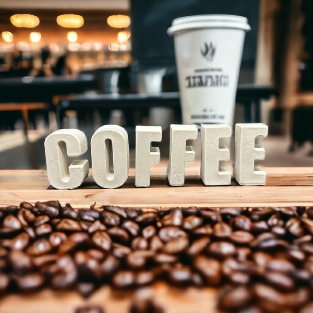 Lu Design Beyaz Coffee Yazısı Biblo Ev Dekorasyon 5cm Harf & Taş Tozu Biblo Fiyatı