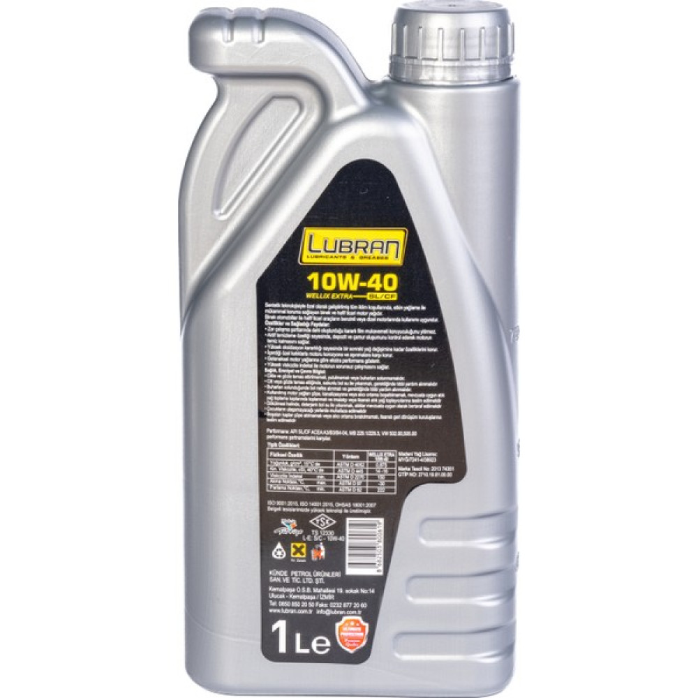 Lubran 10W-40 Motor Yağı 1 Litre Motor Yağı Fiyatı