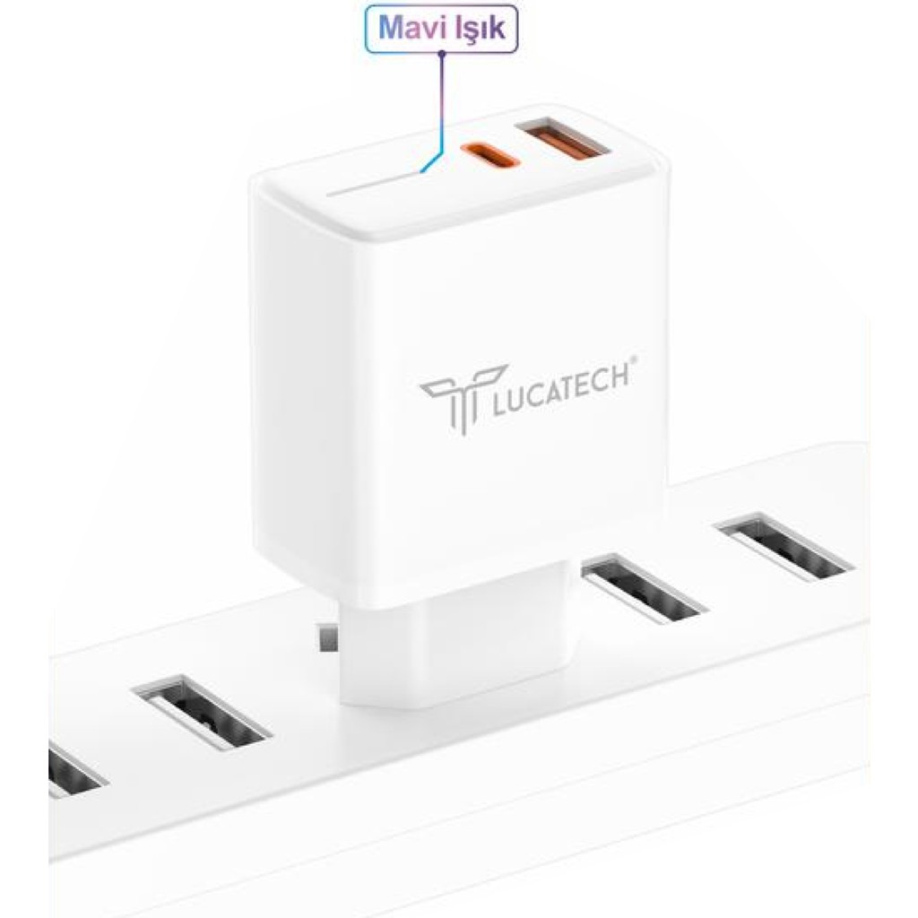 Lucatech Huawei Matepad 10.4 / 11 / 11.5 Uyumlu 45W Hızlı Şarj Adaptörü - Beyaz Cep Telefonu Şarj Cihazı Fiyatı