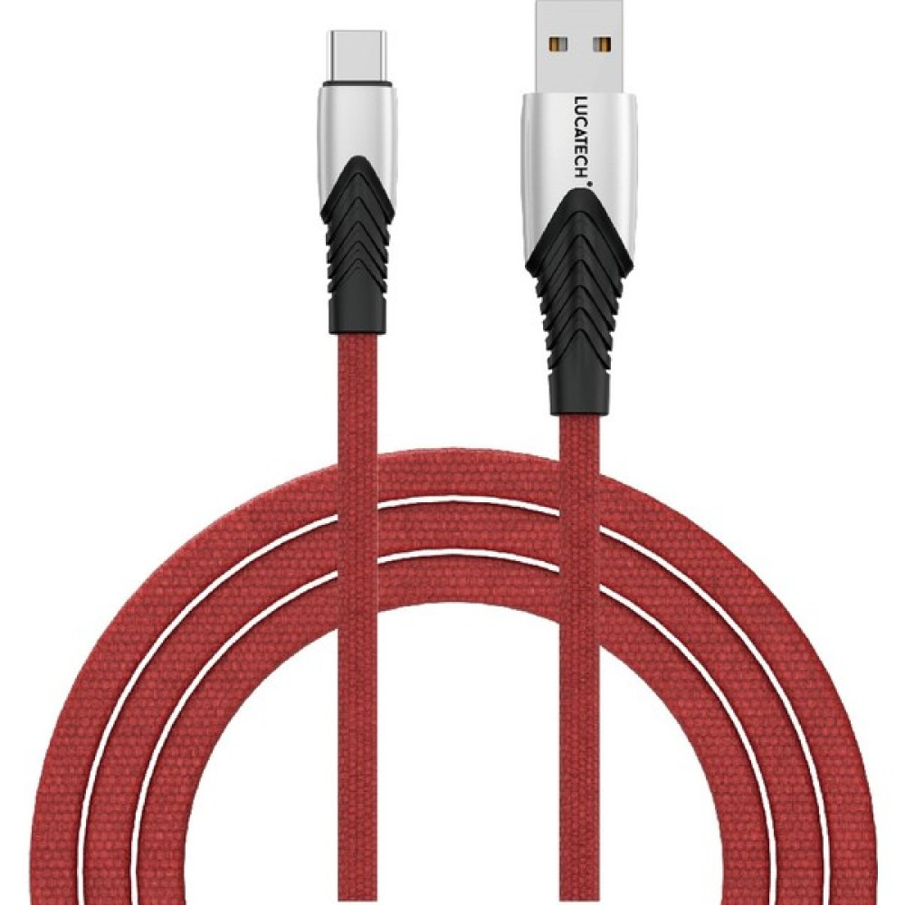 Lucatech Huawei, Samsung, Xiaomi, Oppo Uyumlu Type-C 2.4 A Hızlı Şarj ve Data Kablosu 1 mt Kırılmaz Şık Kablo - Kırmızı - Siyah Bilgisayar Çevirici ve Adaptörü Fiyatı