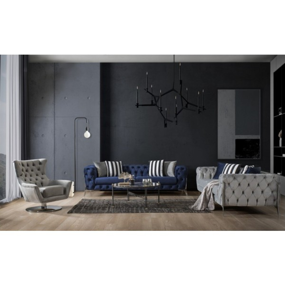 Lucetta Concept Florya Koltuk Takımı 3+3+1 - Lacivert - Krem Koltuk Takımı / Seti Fiyatı