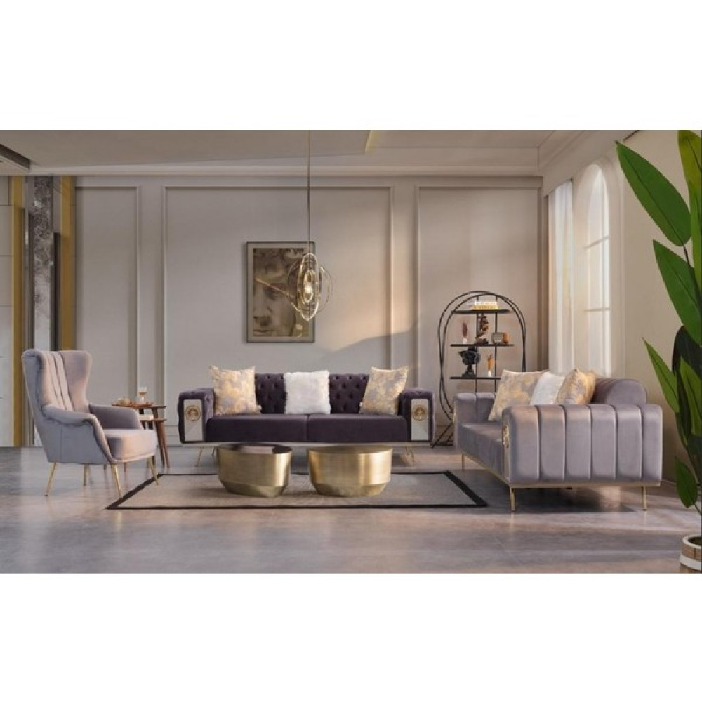 Lucetta Concept Lucetta-Nills Koltuk Takımı 3+3+1 - Mor Koltuk Takımı / Seti Fiyatı