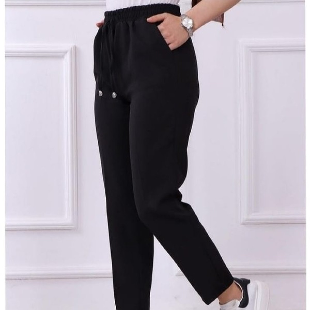 Lucia Fashion Kadın Siyah Dar Paça Cep Detaylı Dabıl Kumaş Pantalon Kadın Eşofman Fiyatı