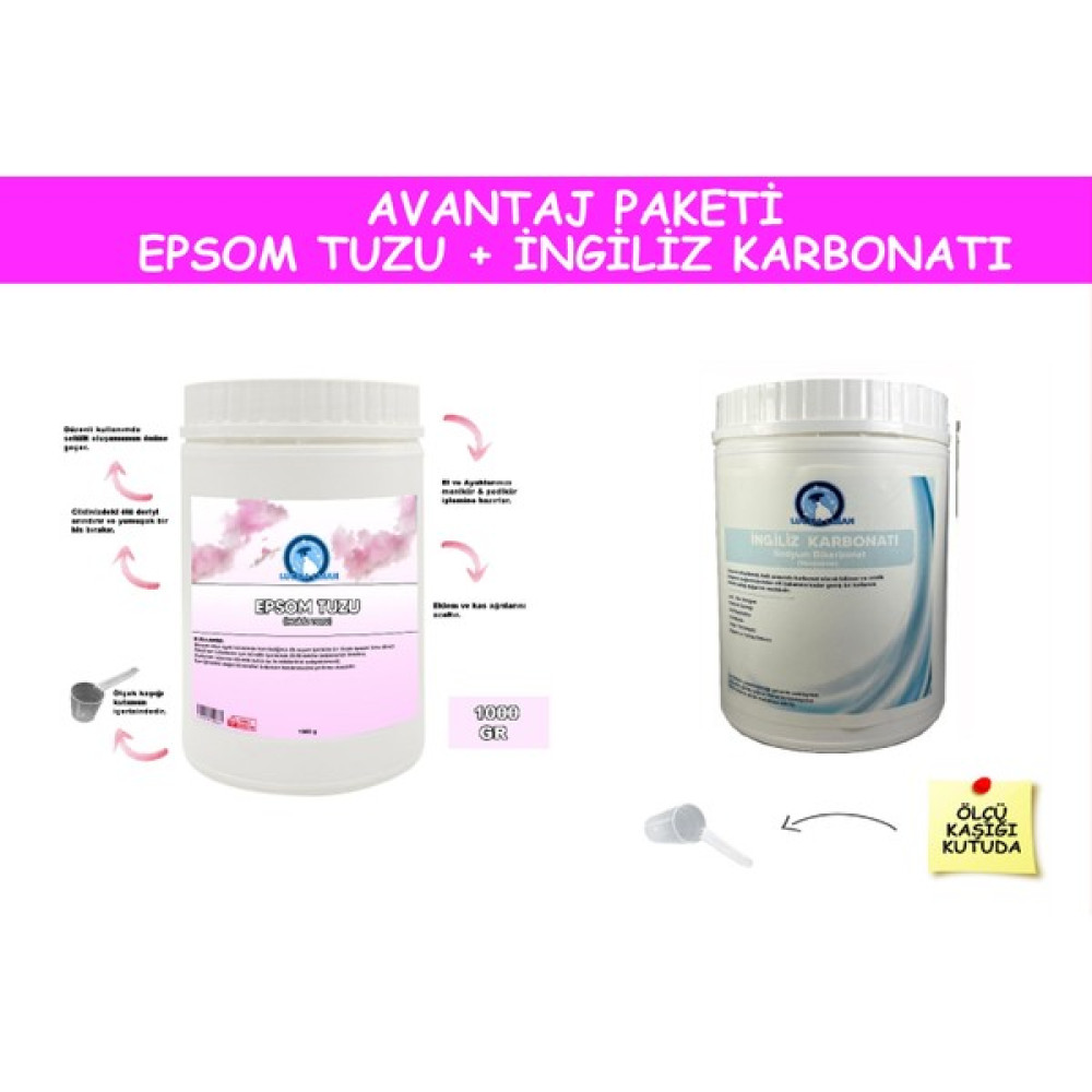 Lucida Clean Epsom Tuzu 1 Kg. + Ingiliz Karbonatı 1 Kg. Avantaj Paketi - 1 kg Diğer Fiyatı