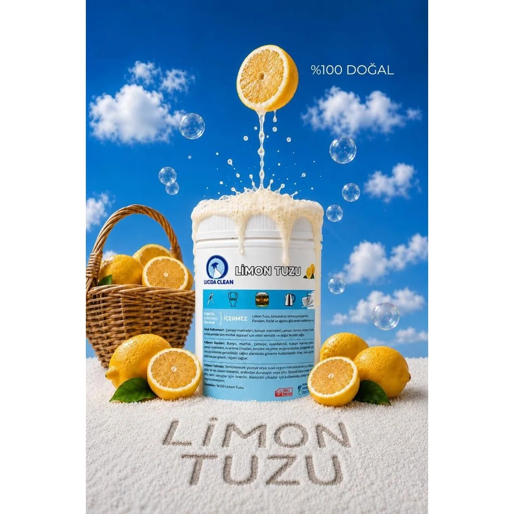Lucida Clean Limon Tuzu 1000 gr - 1 kg. Diğer Fiyatı