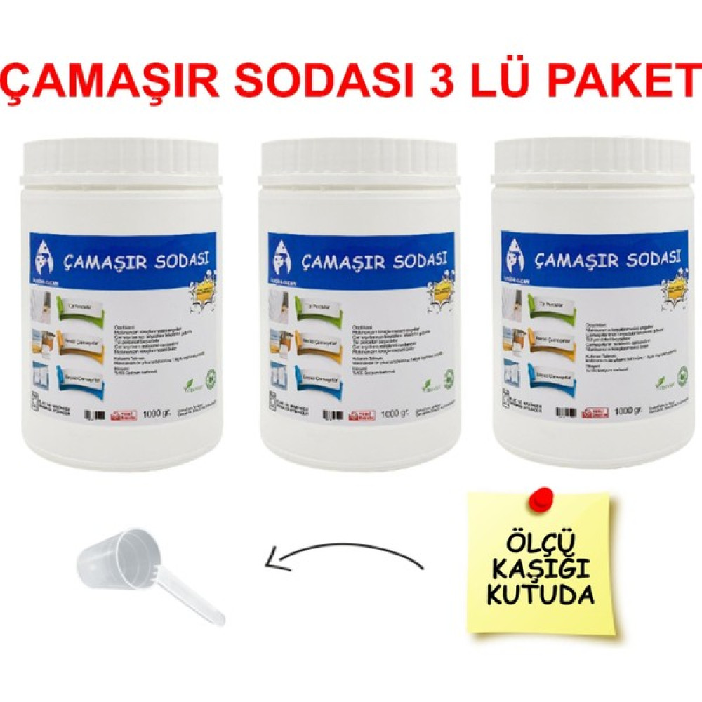 Lucida Clean Organik Çamaşır Sodası 3'lü Avantaj Paket 3 kg - 3 lt Çamaşır Yıkama Fiyatı