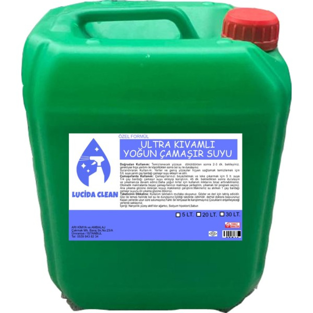 Lucida Clean Ultra Yoğun Kıvamlı Çamaşır Suyu 20 Lt Çamaşır Yıkama Fiyatı
