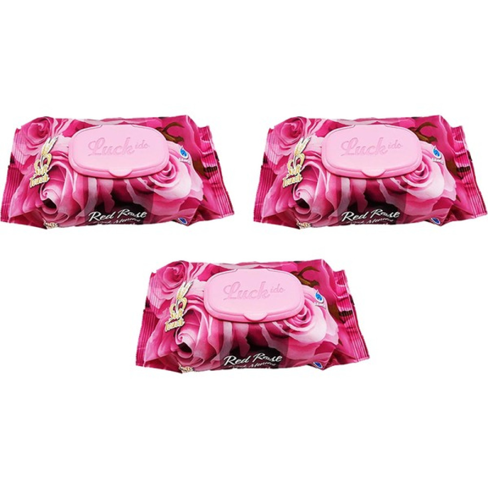 Luckido 3 Paket Red Rose Islak Havlu Mendil 90 Adet Kapaklı Gül Kokulu Oto Boyaları Fiyatı
