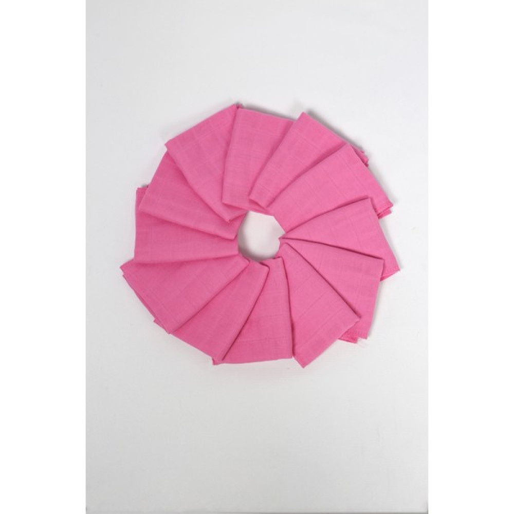 Luckka 12'li Müslin Ağız Mendili , Omuz Bezi , Ter Bezi Çift Kat Dikimli 35X20 cm - Pembe - Standart Mama Önlüğü Fiyatı