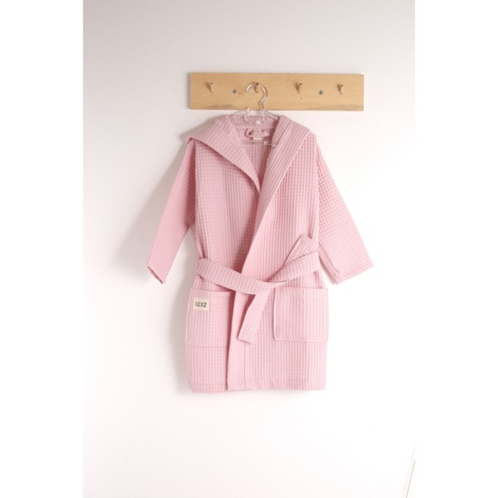 Luckka Pike Çocuk Bornoz Waffle Kumaş - 2 - 4 Yaş - Pembe Bornoz Fiyatı