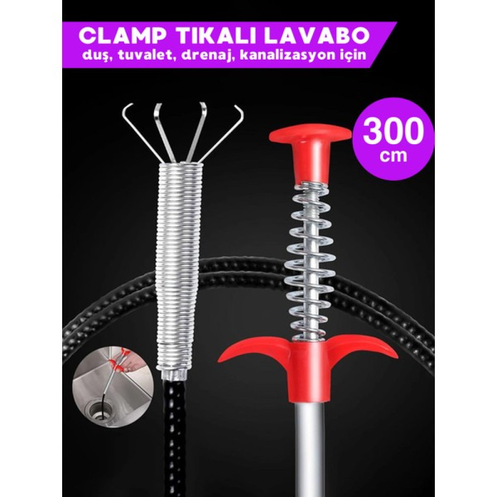 Luckshery Kitchen Clamp Tıkalı Lavabo ve Gider Boruları Açma Aparatı Kıskaçlı - 300 cm Nalburiye & Hırdavat Fiyatı