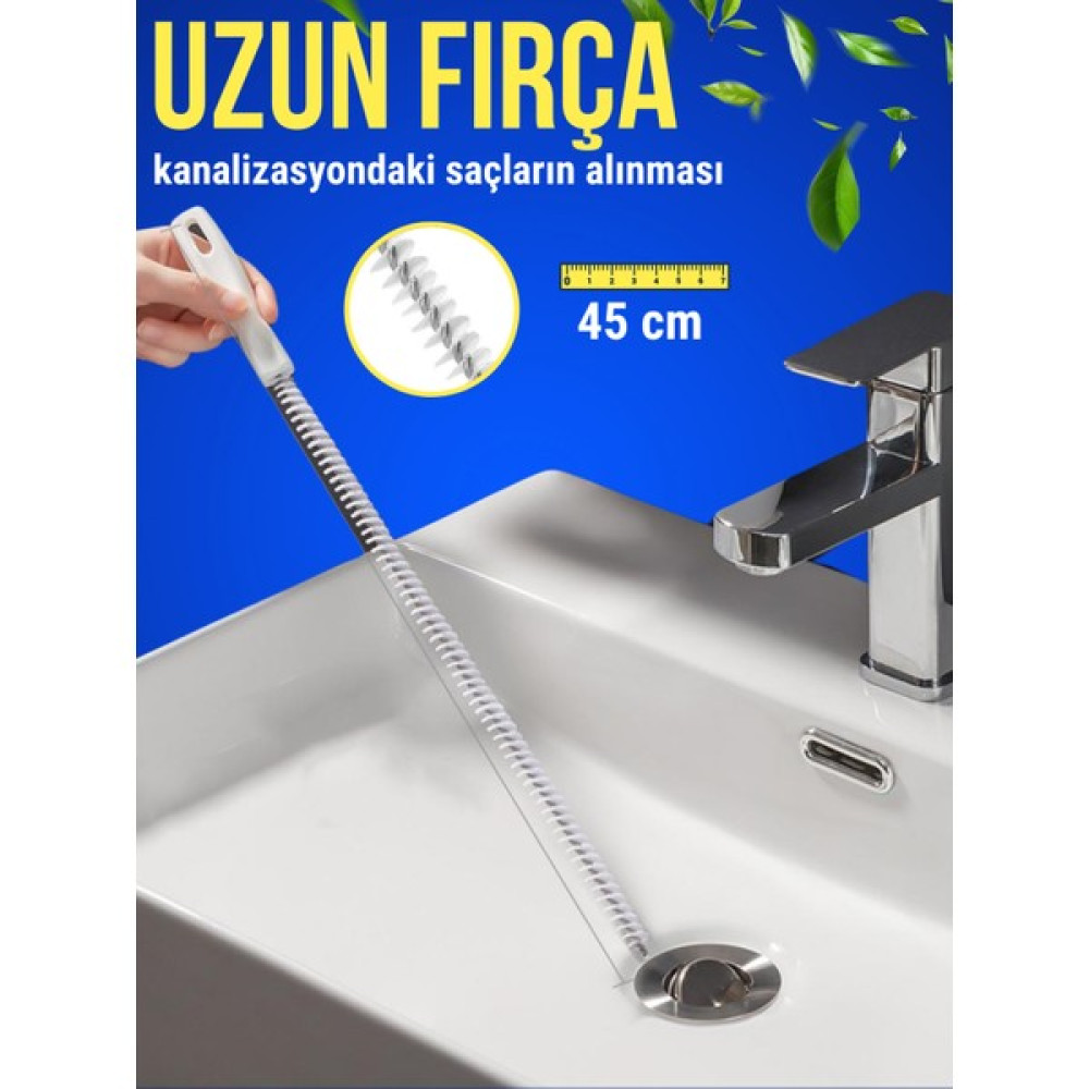 Luckshery Kitchen Tıkanmış Lavabo Saç ve Kirden Temizlenmesi Için Fırça, Lavabo Açma Teli, Lavabo ve Boru Temizleyici - 45 cm - Beyaz Lavabo Fiyatı