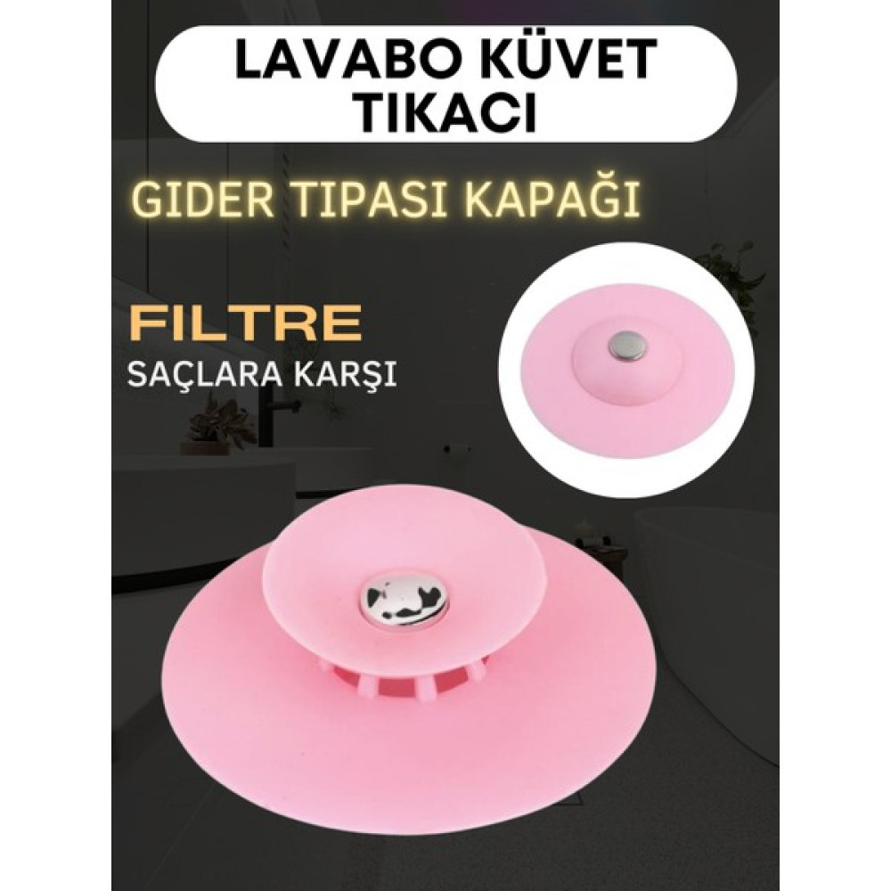 Luckshery Lavabo Küvet Tıkacı Mutfak Banyo Gider Tıpası Kapağı Tıkaç Süzgeç - Pembe Banyo Aksesuarları Fiyatı