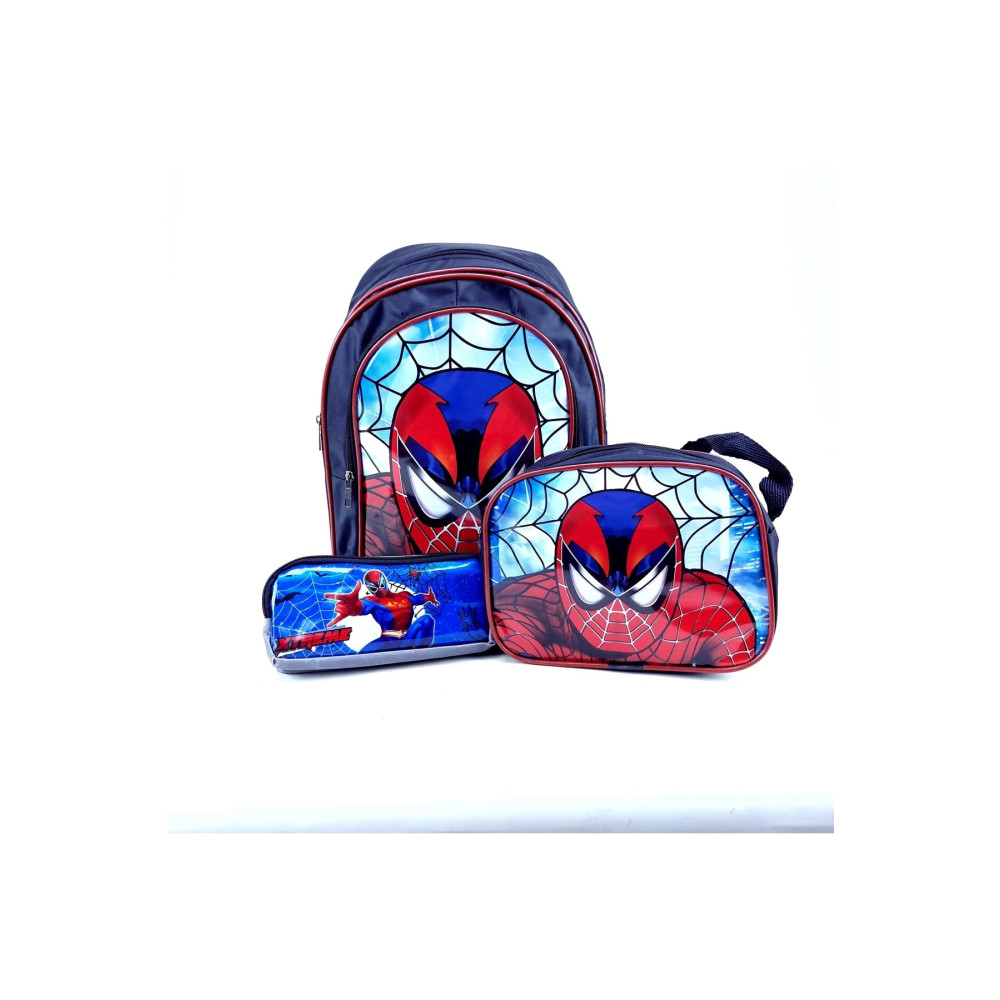 LUCKY BAG Erkek Çocuk Resimli Ilkokul Anaokul Okul Çantası Spiderman 3lü Set Okul Çantası Fiyatı