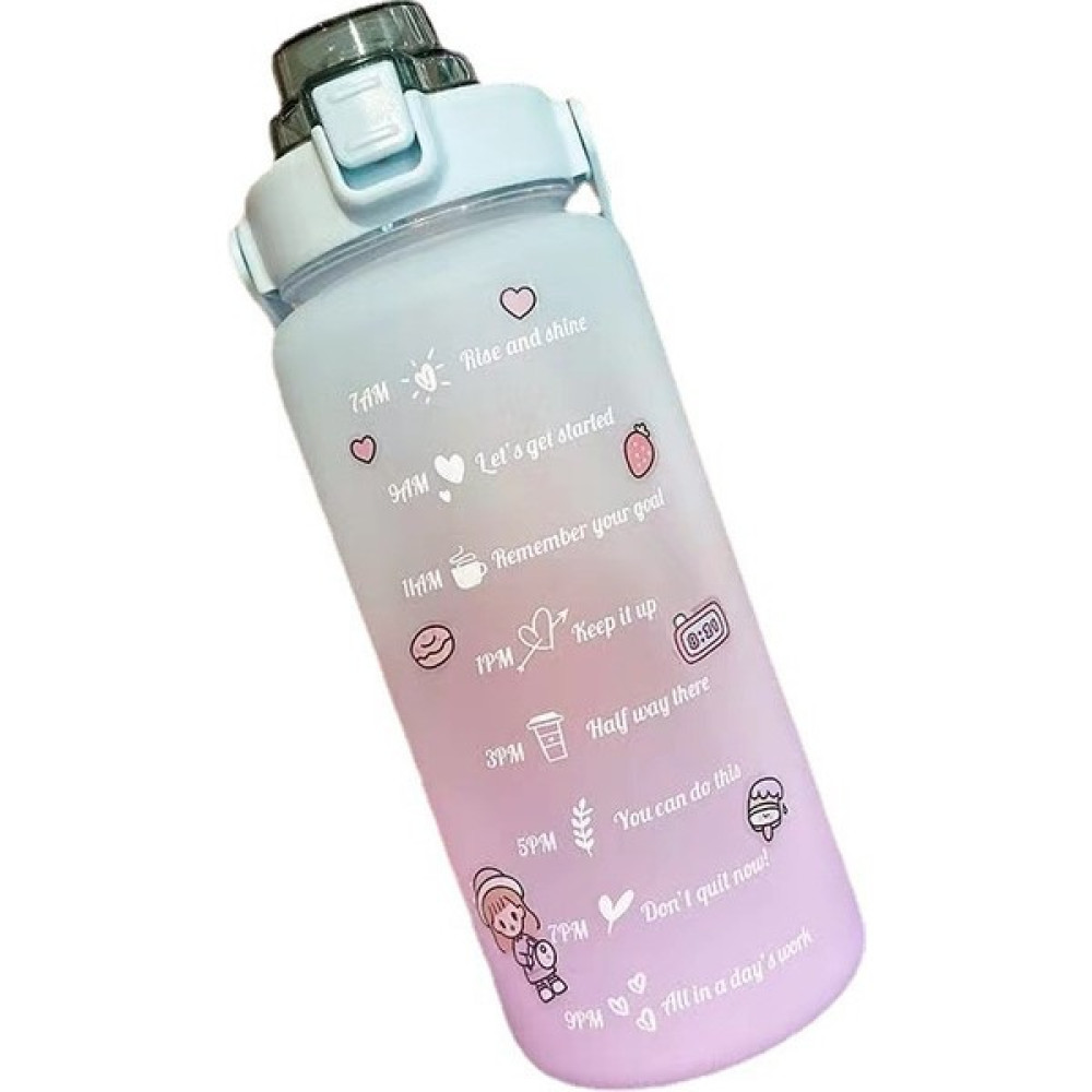 Lucky Bear 2000ML Büyük Kapasiteli Spor Su Şişesi (Yurt Dışından) - Mavi - Mor - Tek - 30x17x46cm Suluk Fiyatı